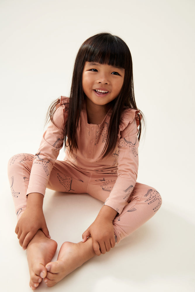 Liewood - wilhelm printed frill pyjamas set - unicorn / pale