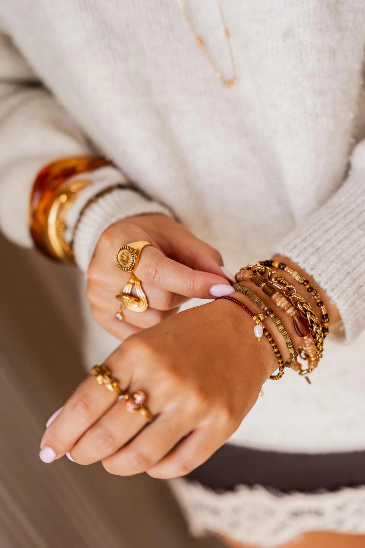 Label Kiki - oxblood bracelet gold