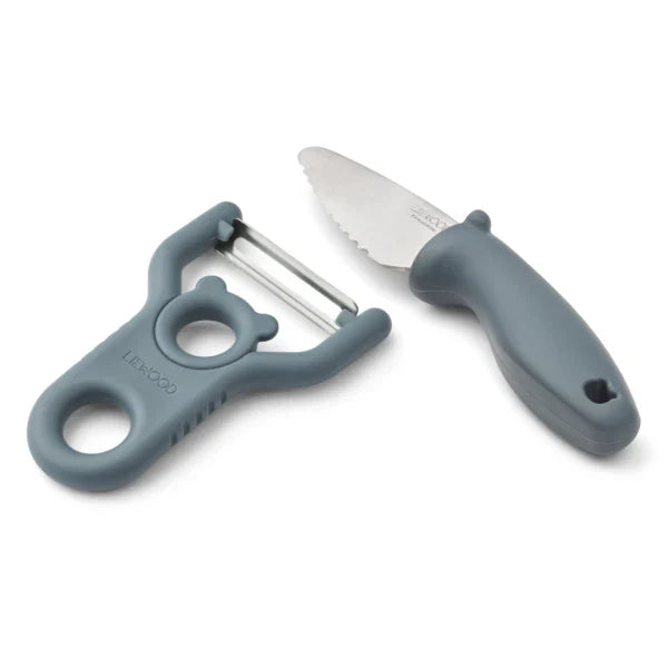 Liewood - pertense peeler & knife set - whale blue
