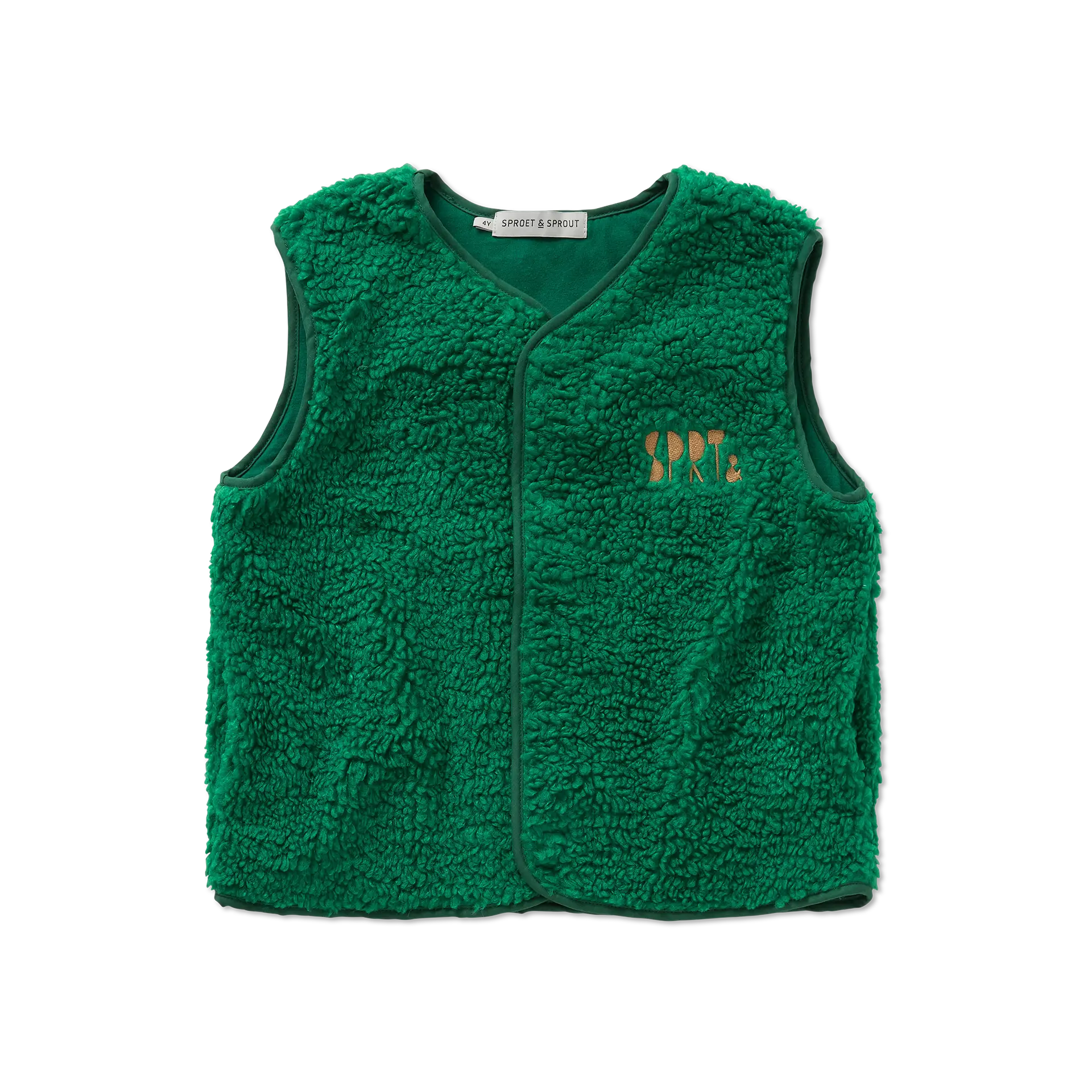 Sproet & Sprout - loose teddy gilet - deep green