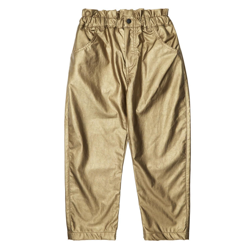 Tocoto Vintage - gold leatherette pants - golden