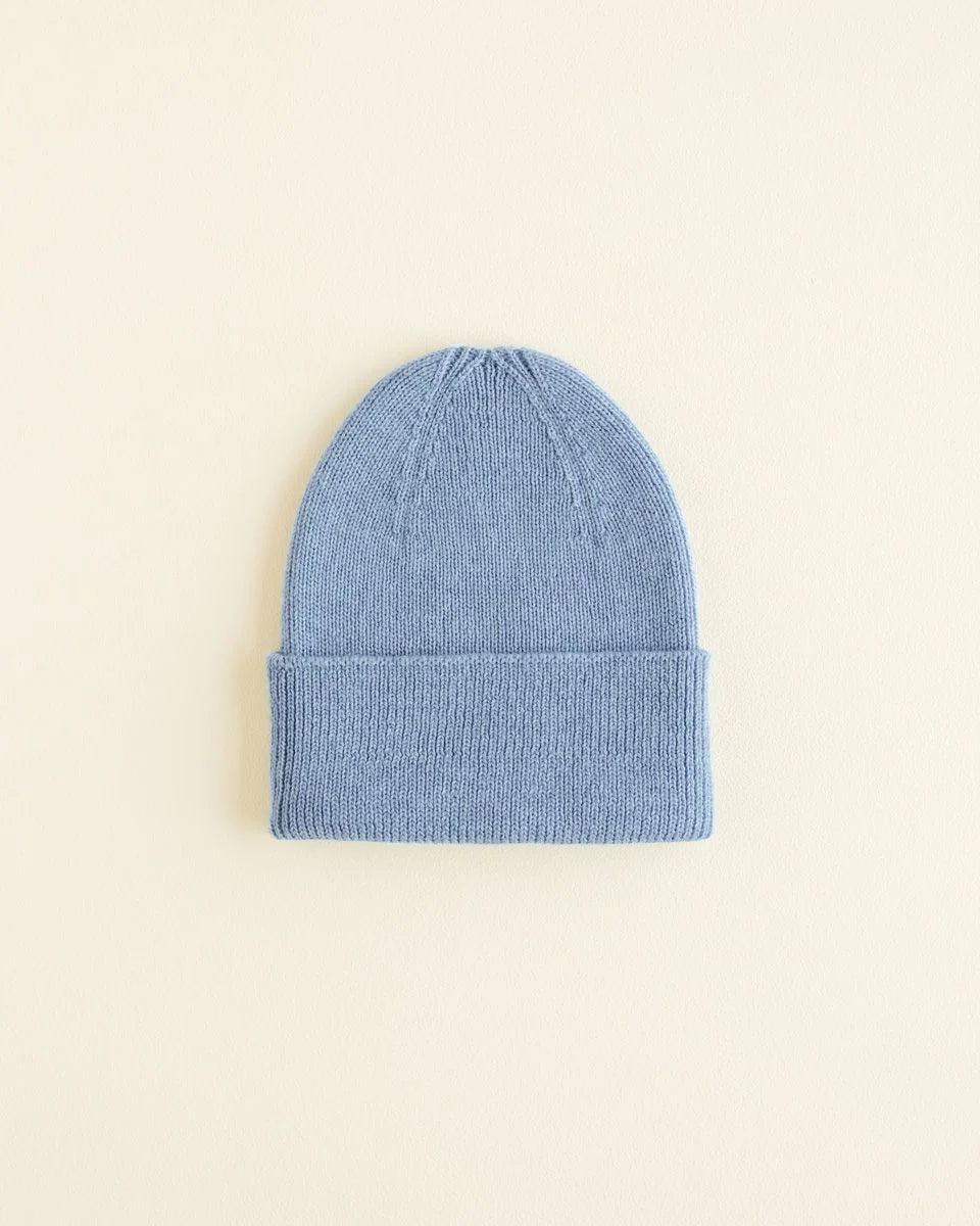 Hvid - beanie fonzie newborn - light blue