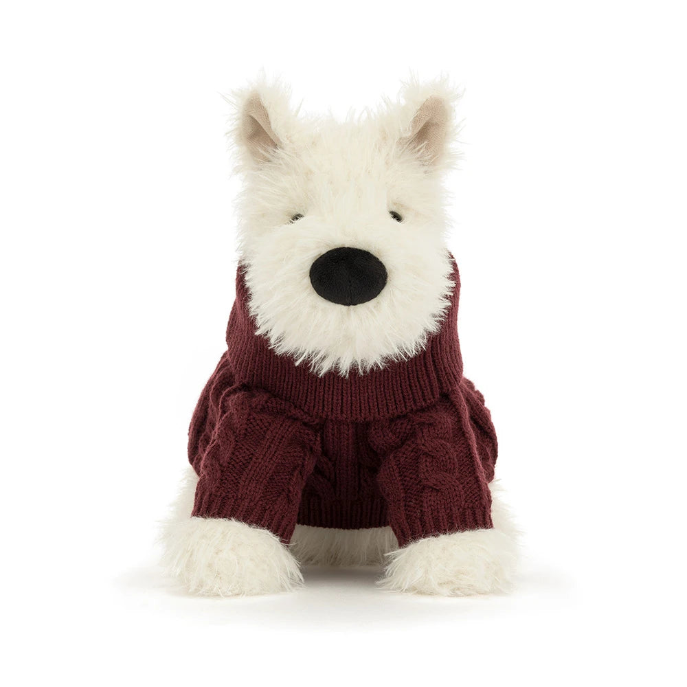 Jellycat - munro scottie dog 'winter jumper'