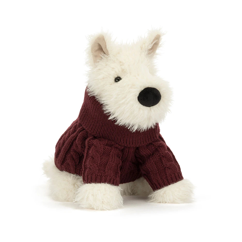 Jellycat - munro scottie dog 'winter jumper'