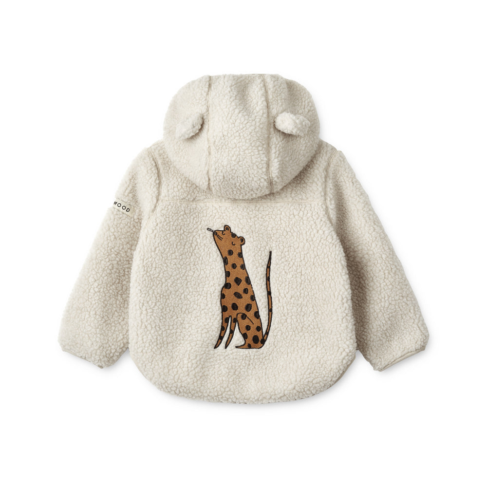 Liewood - mara pile embroidery jacket with ears - leopard / sandy