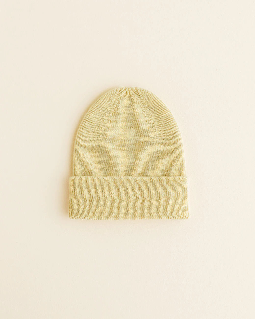 Hvid - beanie fonzie newborn - light yellow