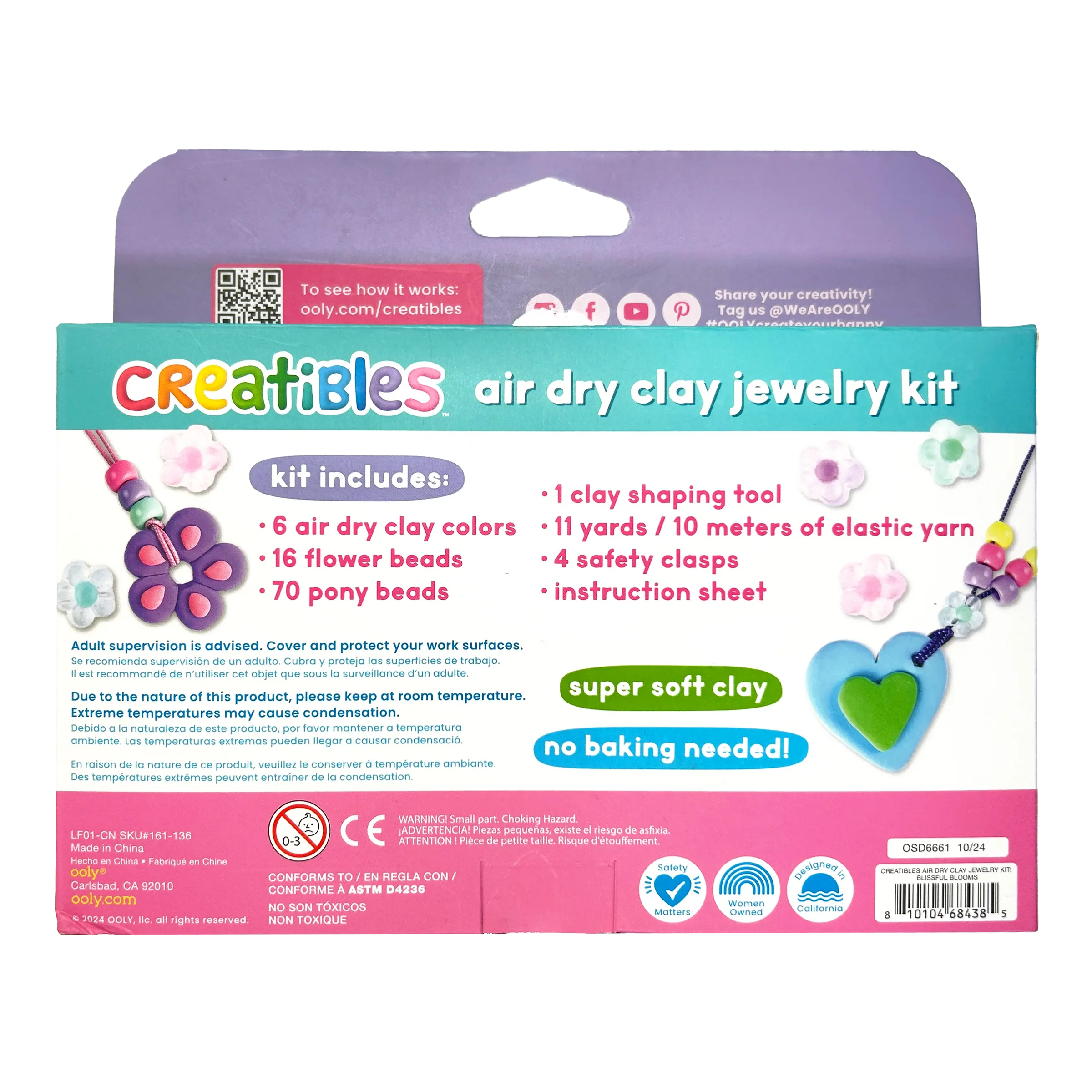 Ooly - creatives air dry clay kit - blissful blooms