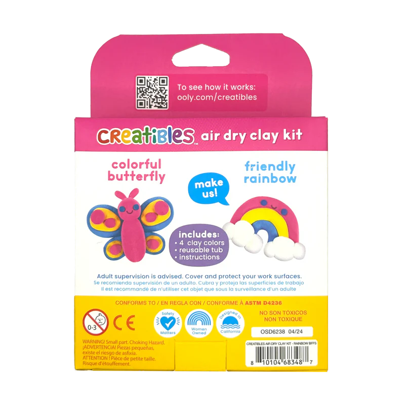 Ooly - creatives air dry clay kit - rainbow