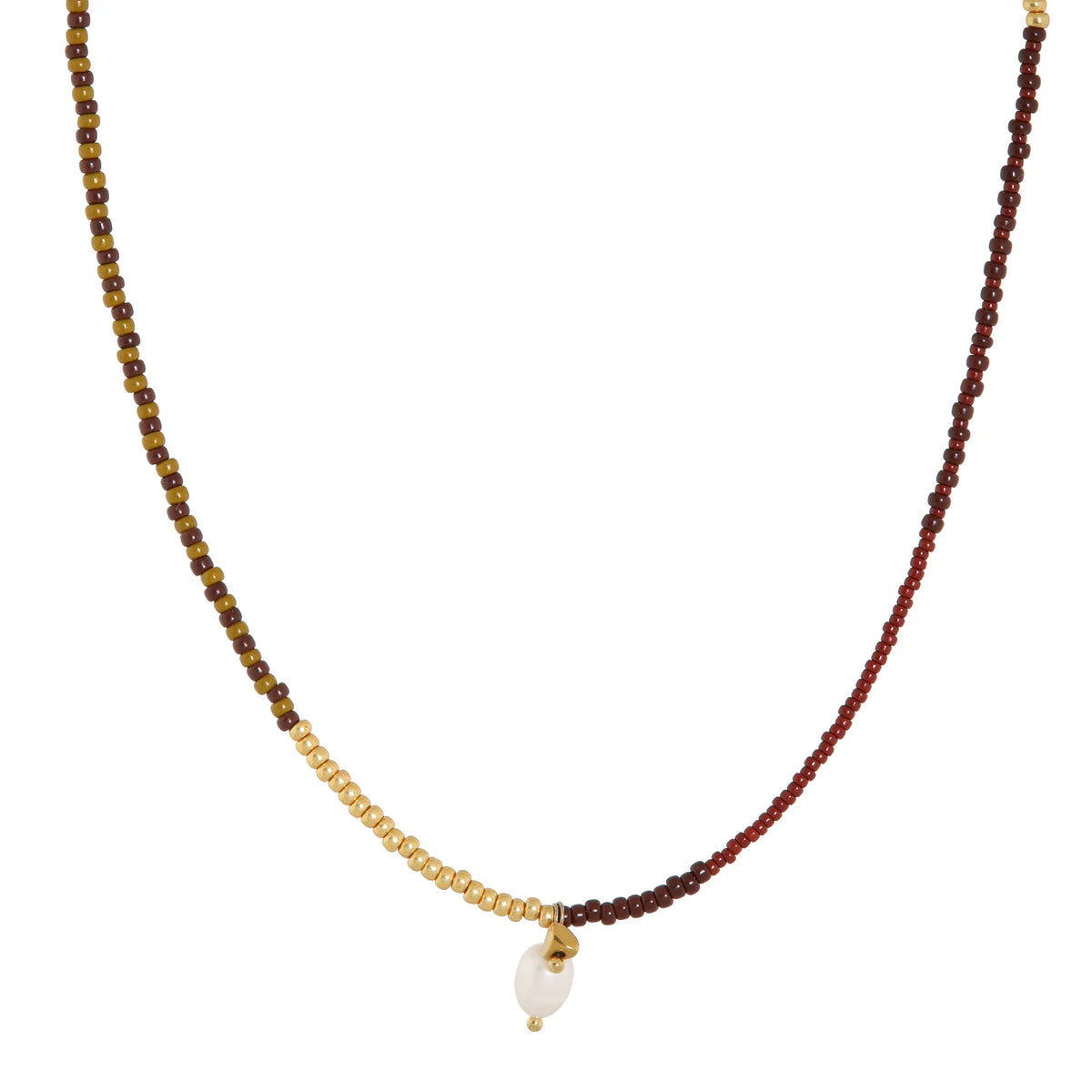 Label Kiki - oxblood long necklace gold
