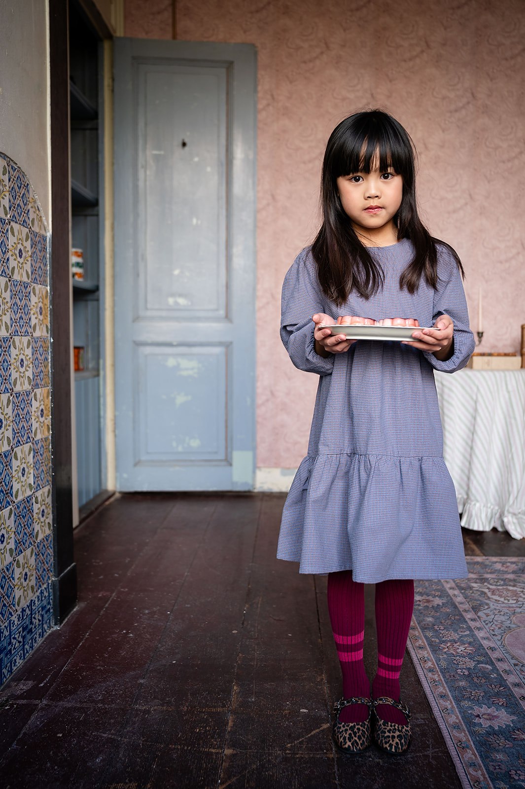 Petit Blush - check dress - blue check