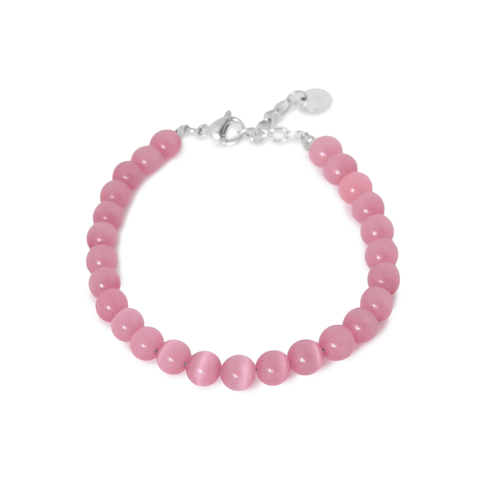 Label Kiki - pink snake bracelet silver