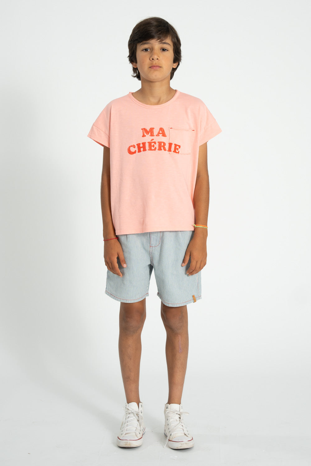Piupiuchick - boy shorts - ecru with indigo stripes