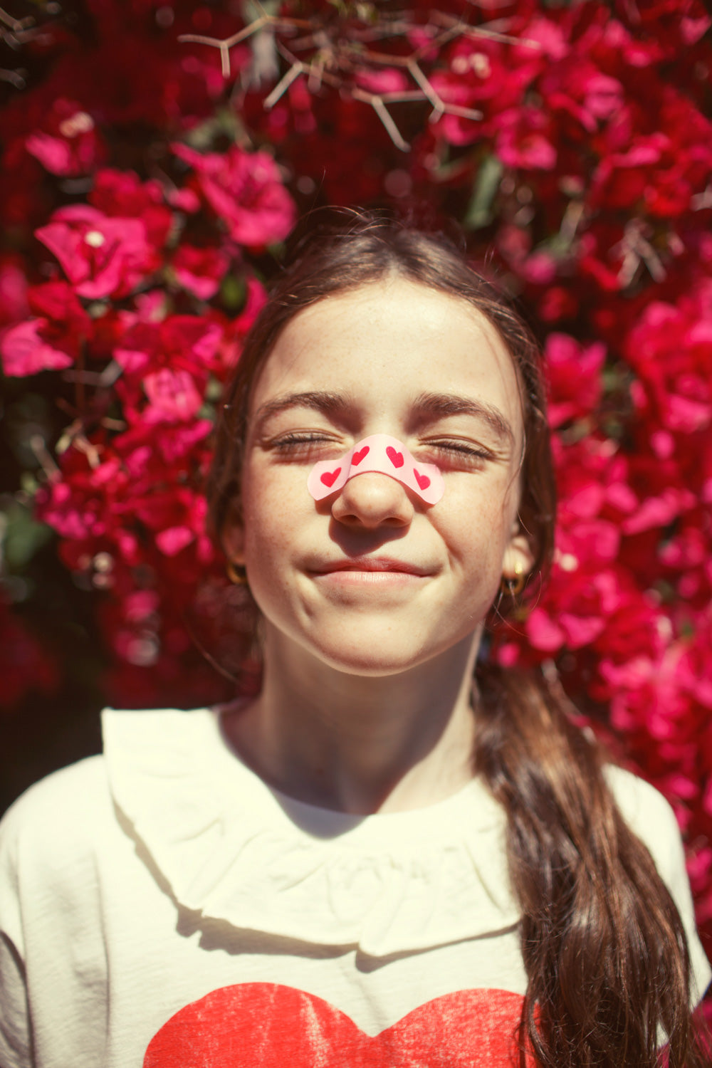 Piupiuchick - tshirt with collar - ecru with red heart