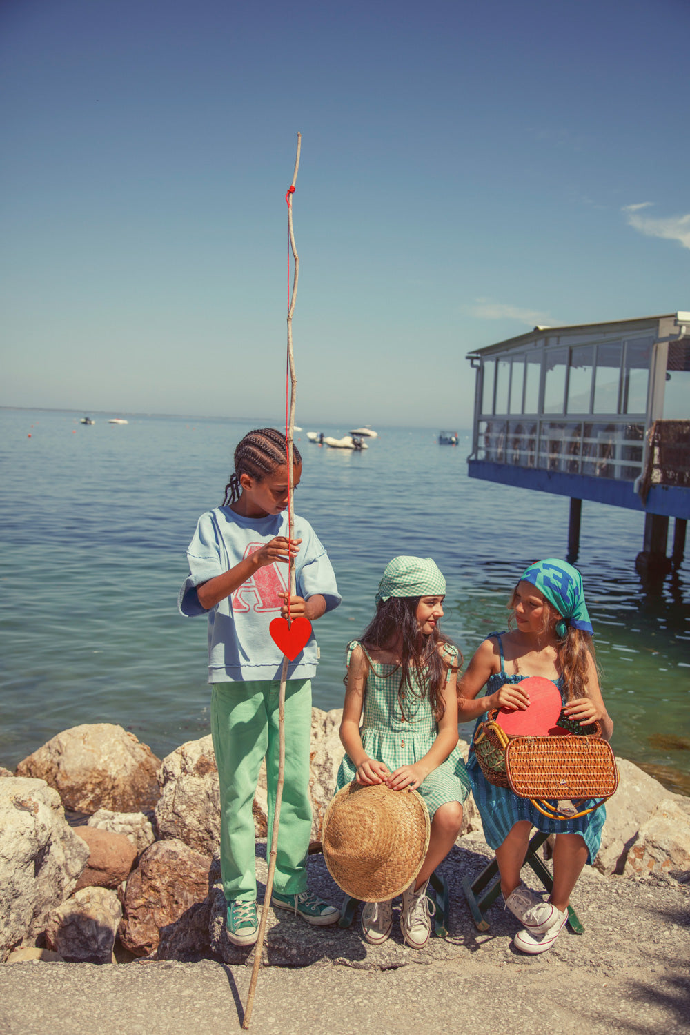 Piupiuchick - short sleeve sweatshirt - blue with A print