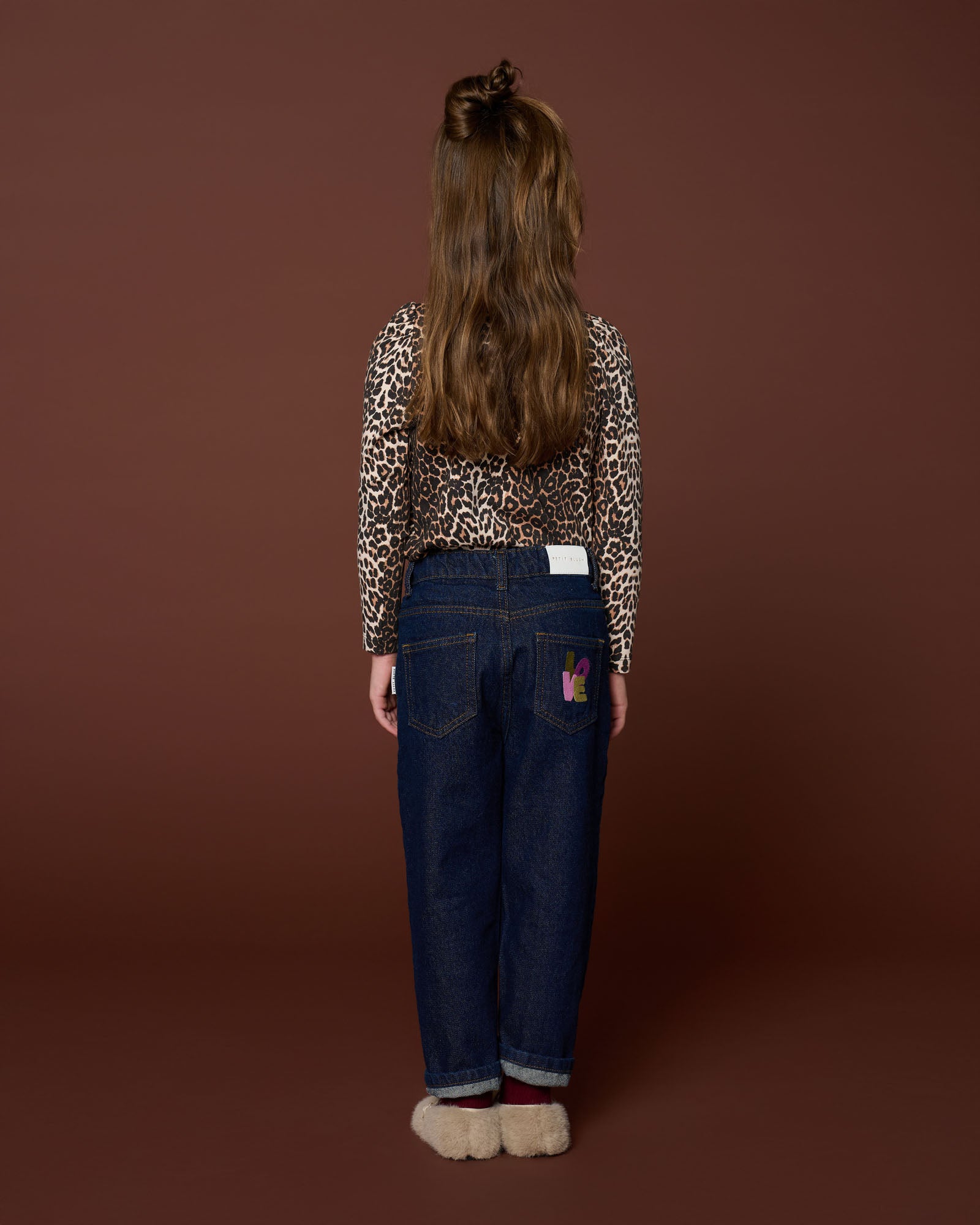 Petit Blush - puff sleeve top - leopard