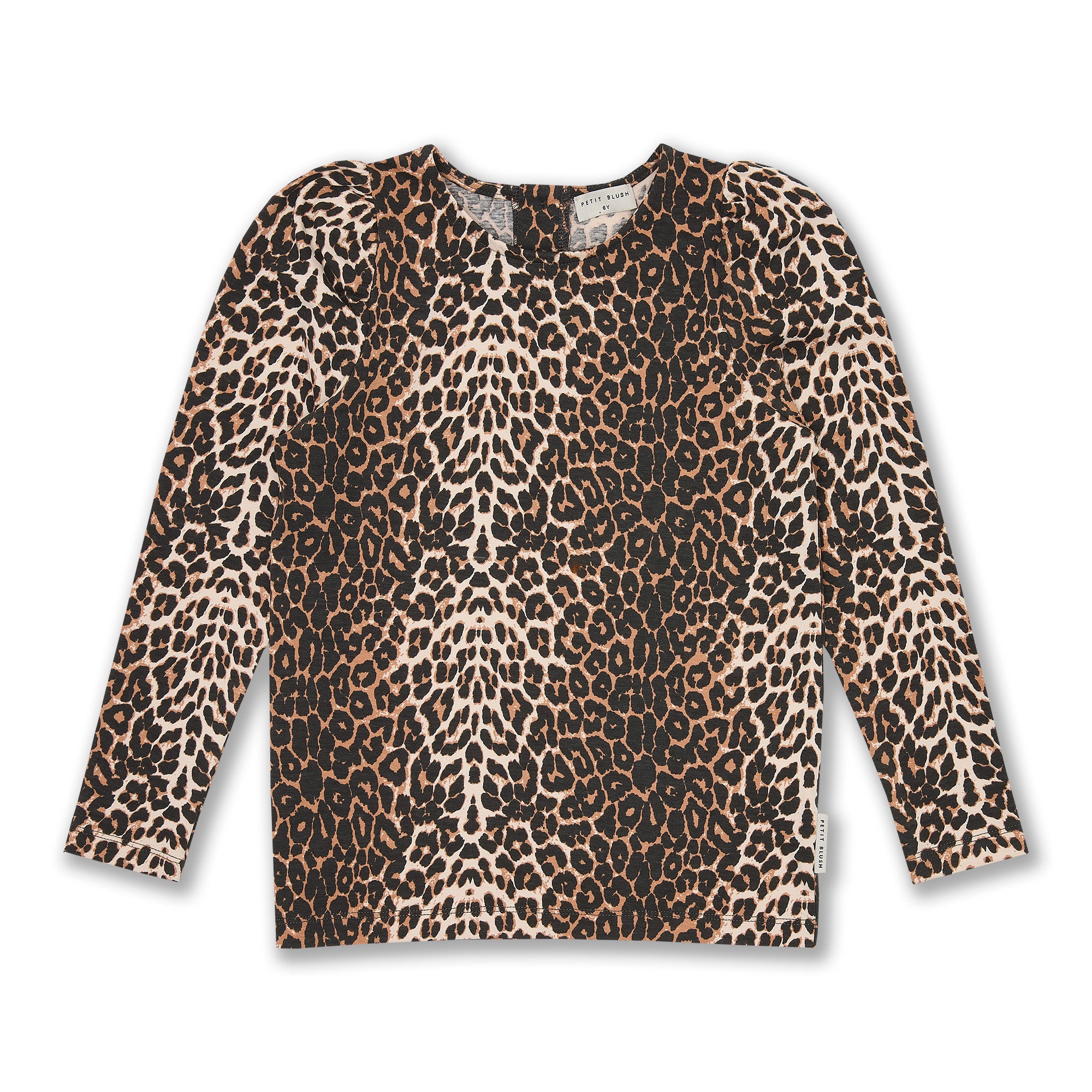Petit Blush - puff sleeve top - leopard