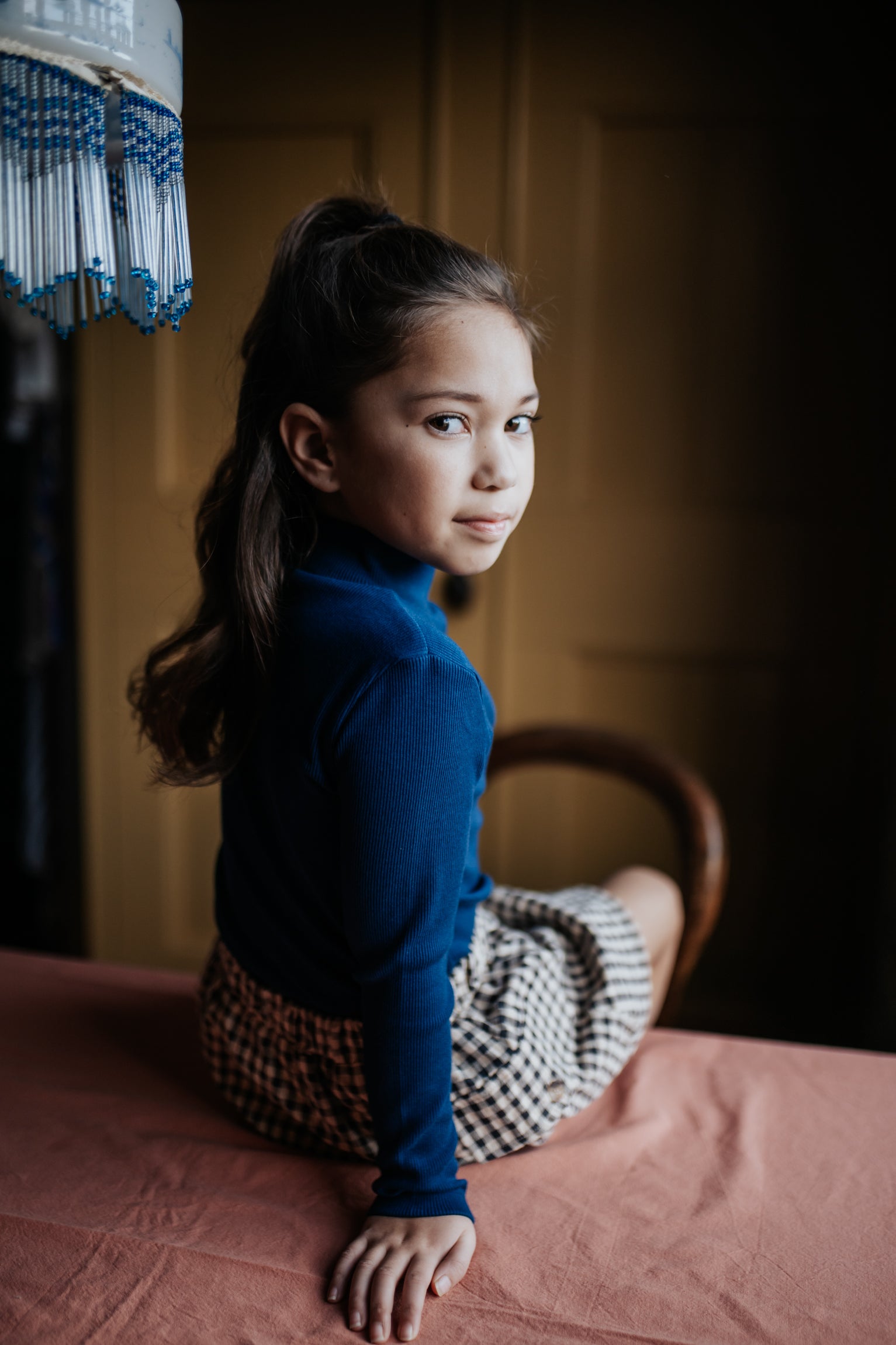 Petit Blush - rib turtle neck - dark blue