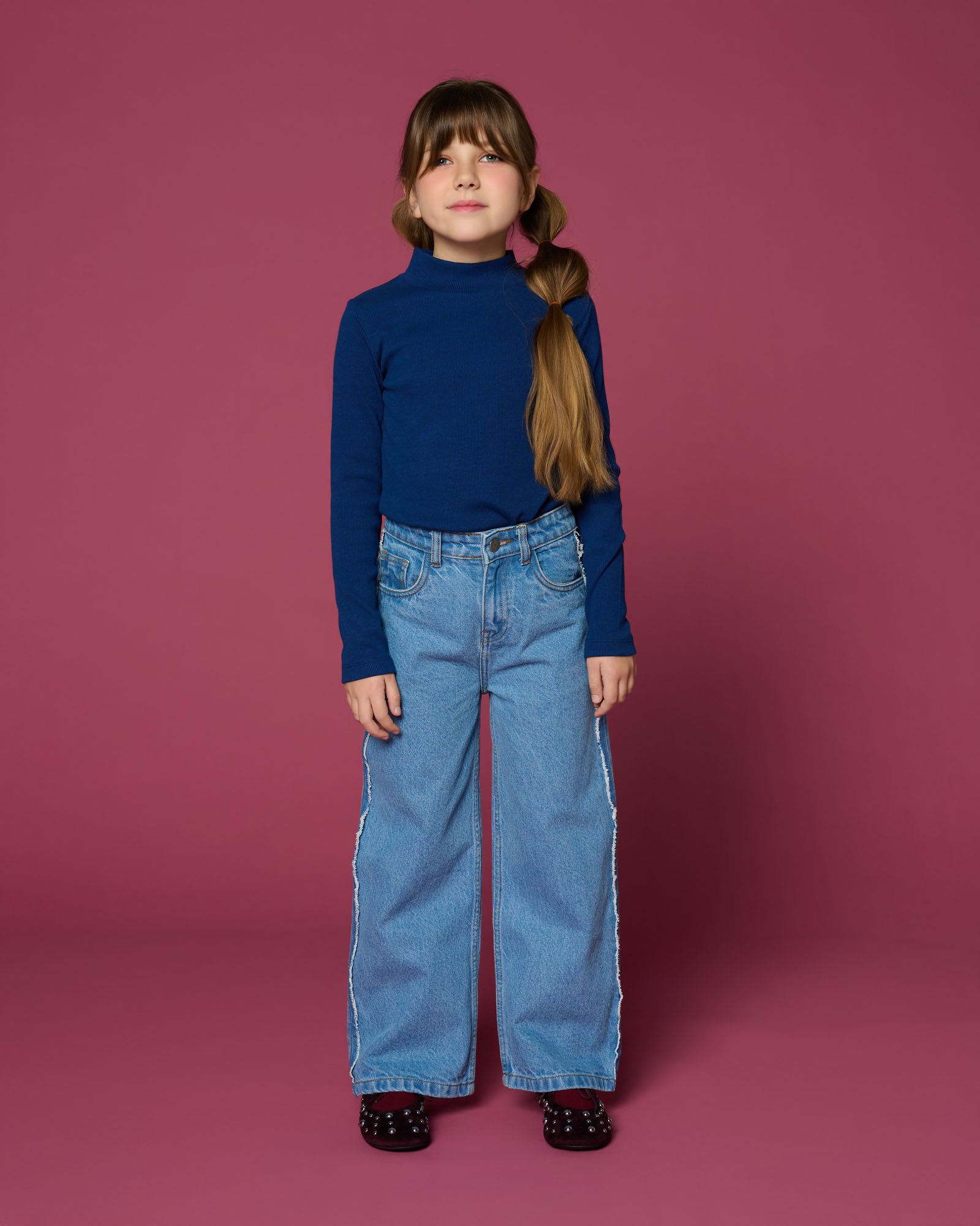Petit Blush - rib turtle neck - dark blue