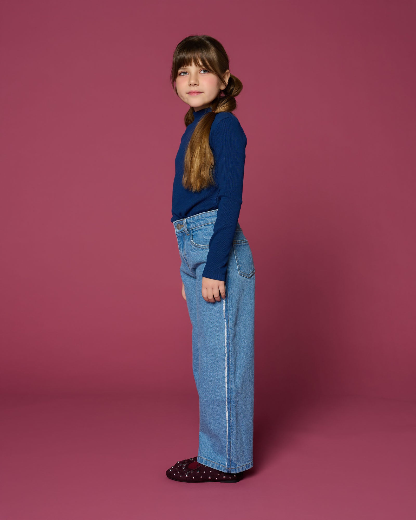 Petit Blush - rib turtle neck - dark blue