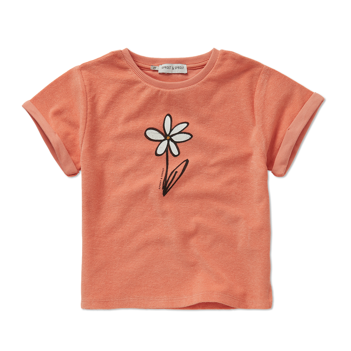 Sproet & Sprout - terry tshirt daisy - blush