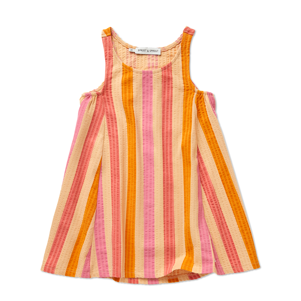 Sproet & Sprout - sleeveless dress stripes - nectarine