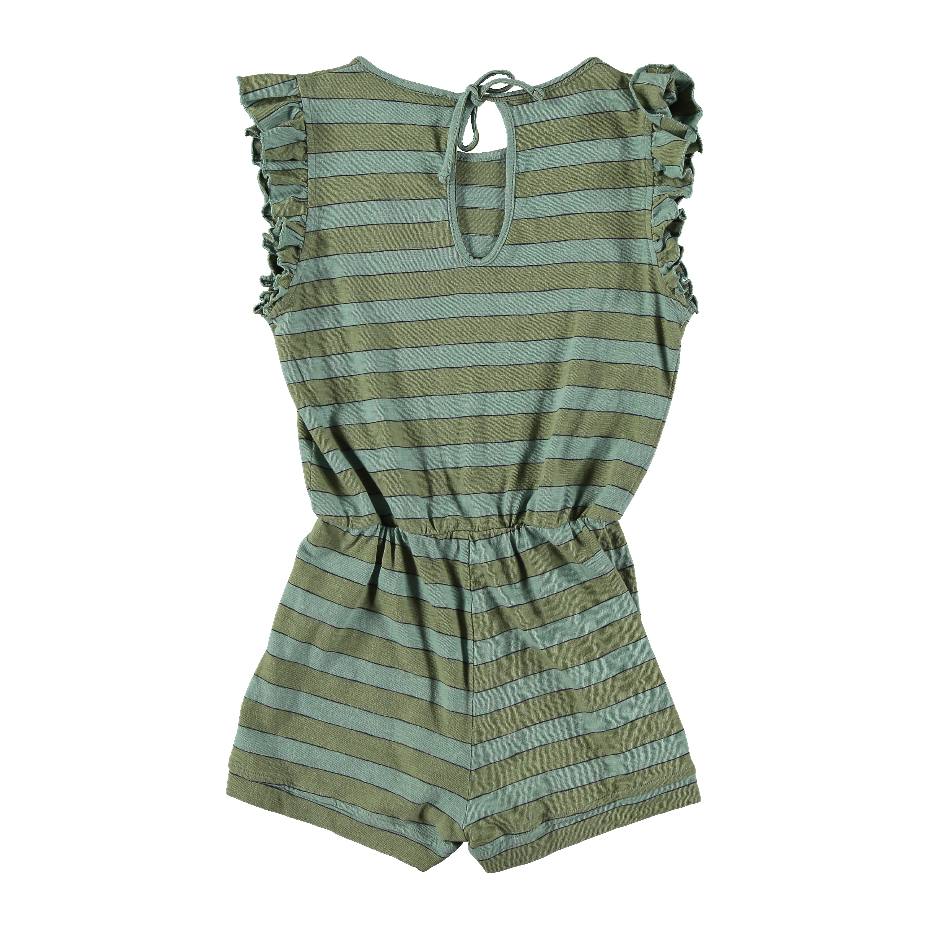 Tocoto Vintage - short retro jumpsuit with ruffles - green