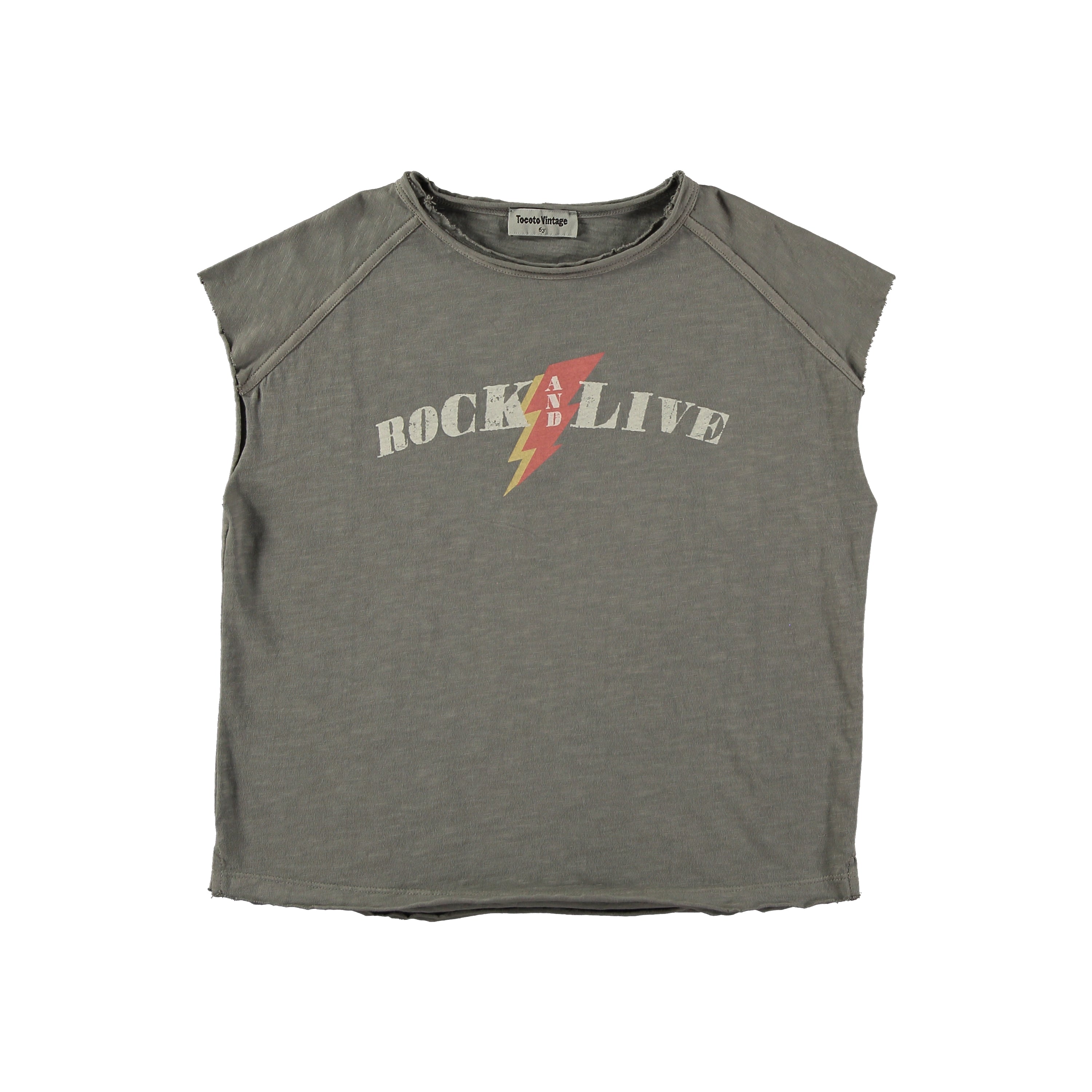 Tocoto Vintage - rock & live sleeveless t-shirt - dark grey