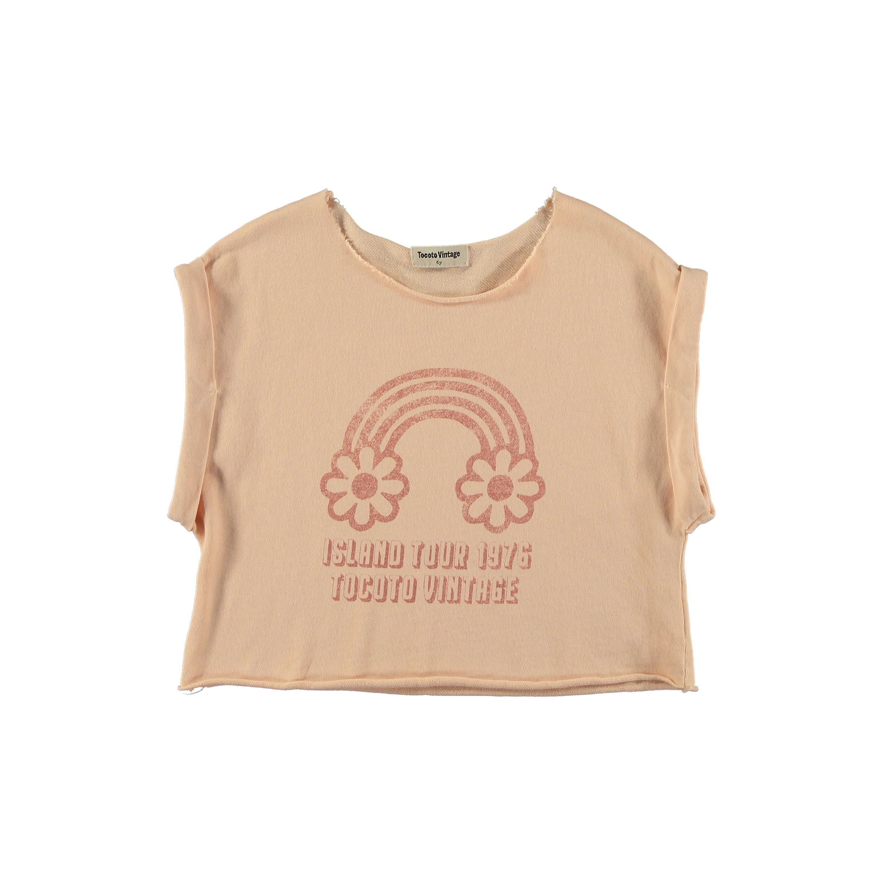 Tocoto Vintage - island tour printed pluche top - pink