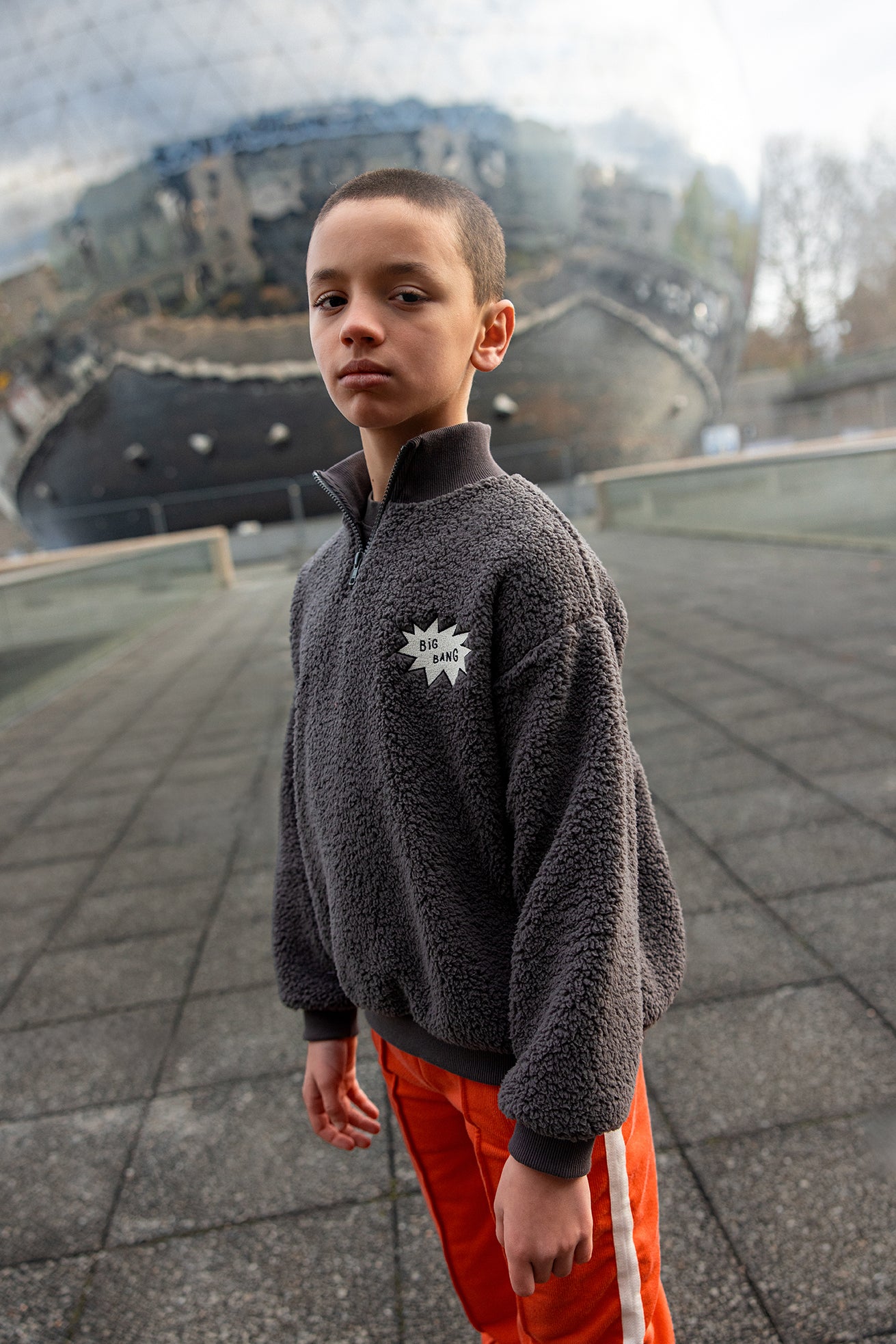 Sproet & Sprout - teddy anorak sweatshirt - washed black