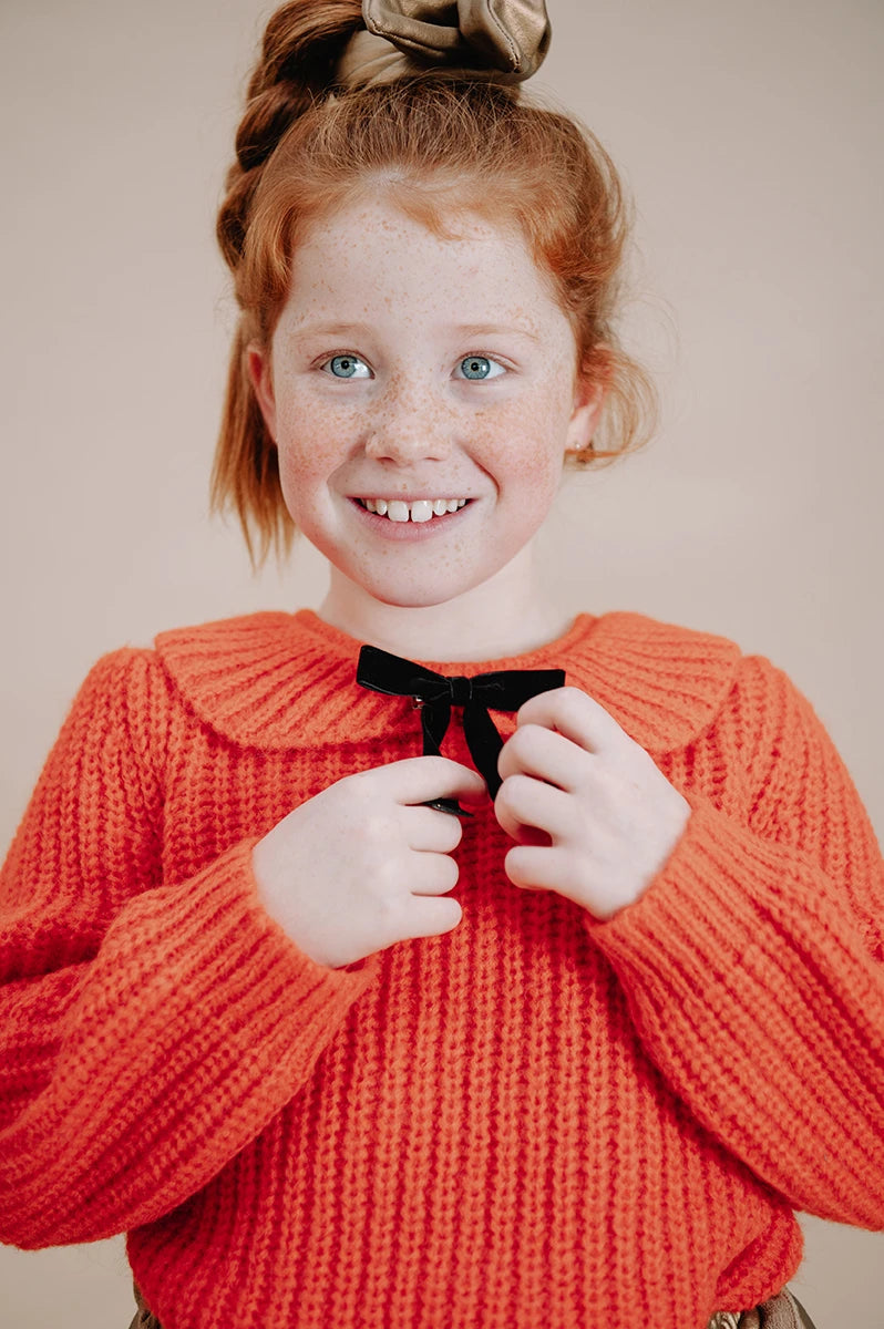 Sproet & Sprout - sweater peter pan collar - tomato