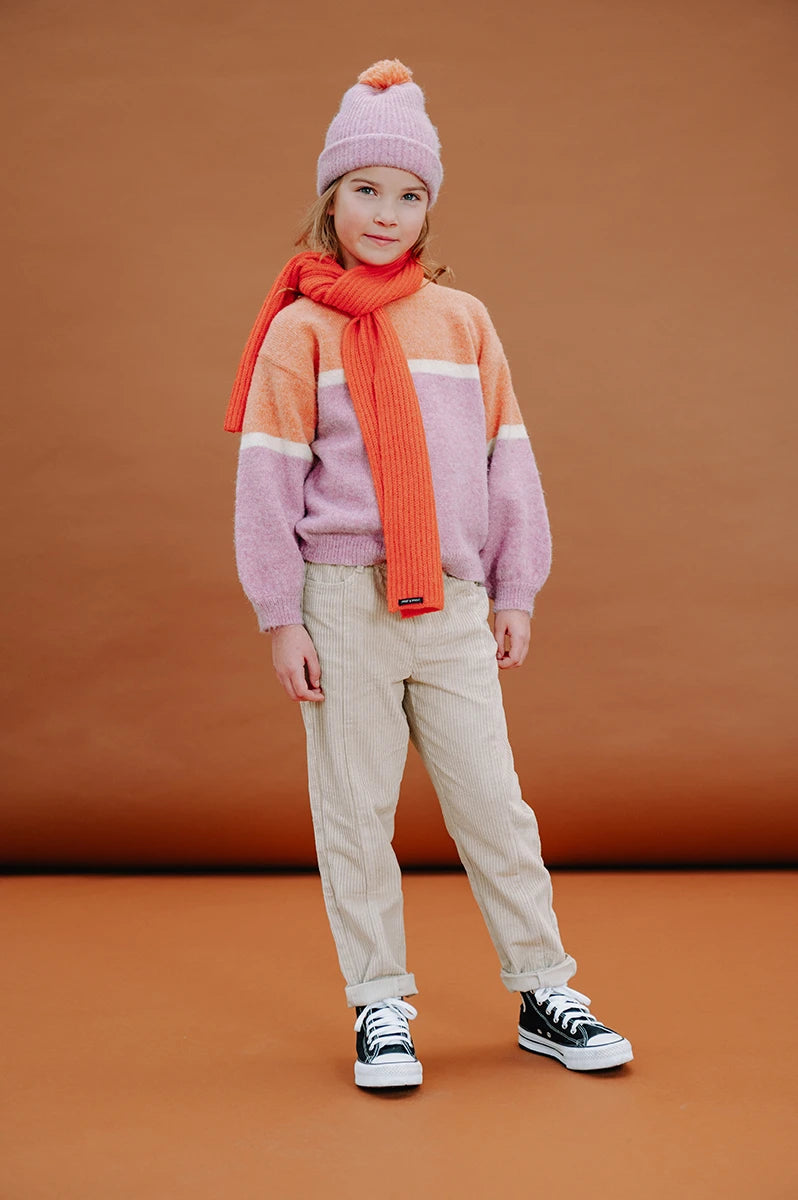 Sproet & Sprout - sweater colourblock girls - purple pink