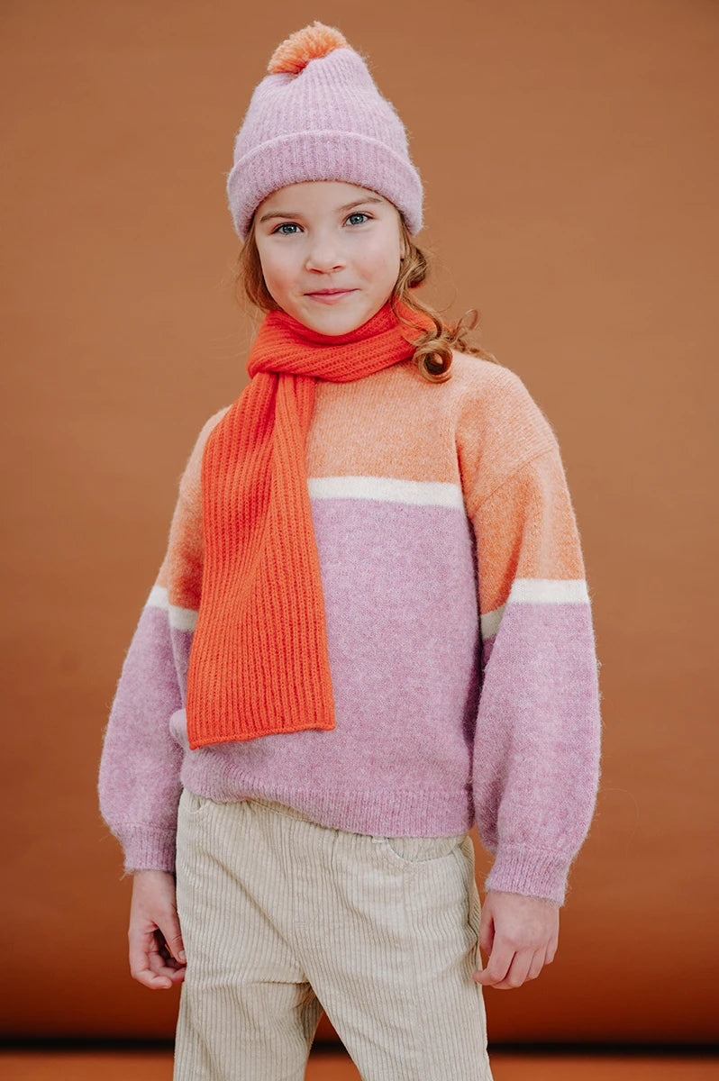 Sproet & Sprout - sweater colourblock girls - purple pink