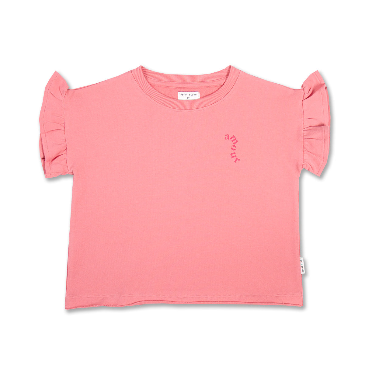 Petit Blush - ruffle tshirt - strawberry ice