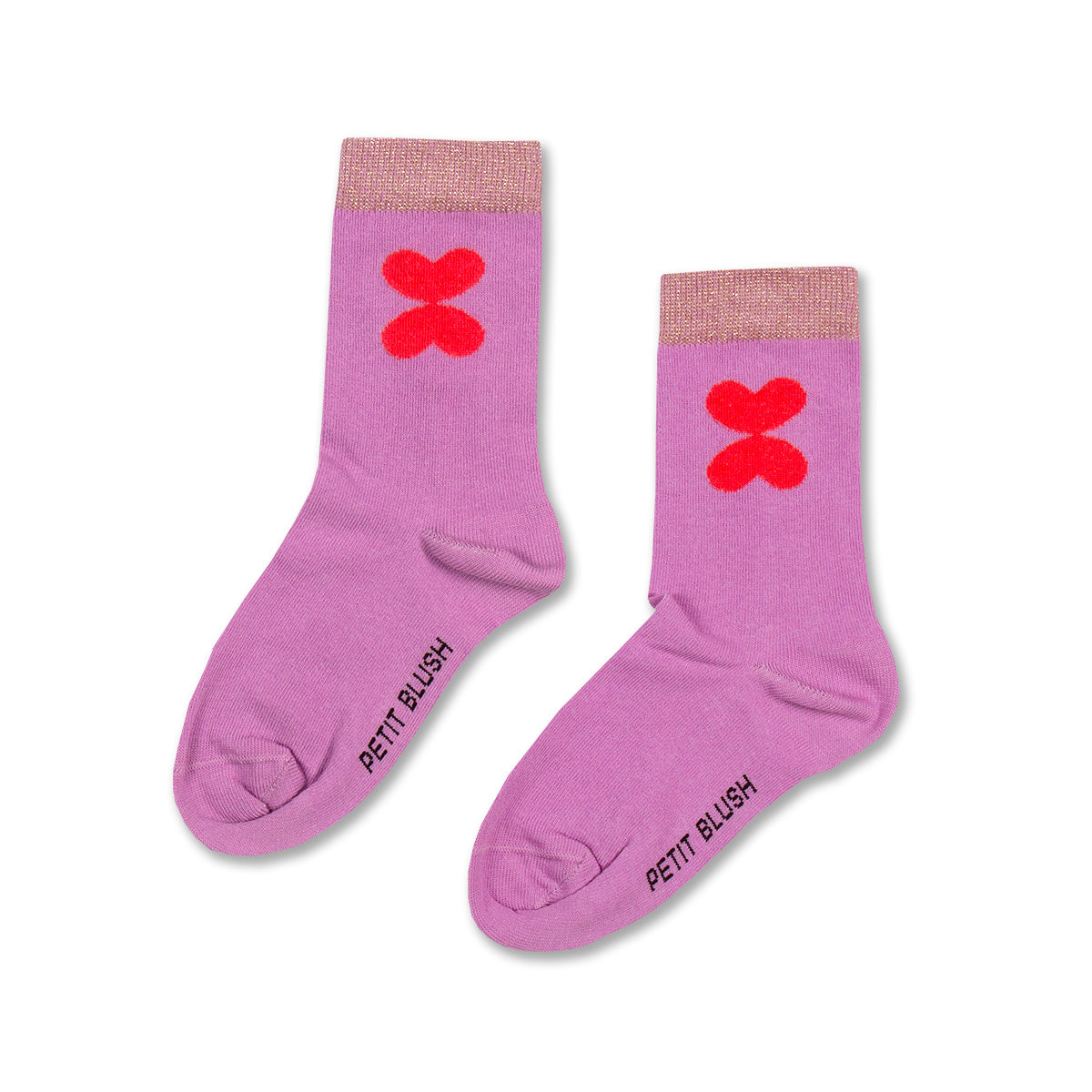 Petit Blush - socks double hearts - purple