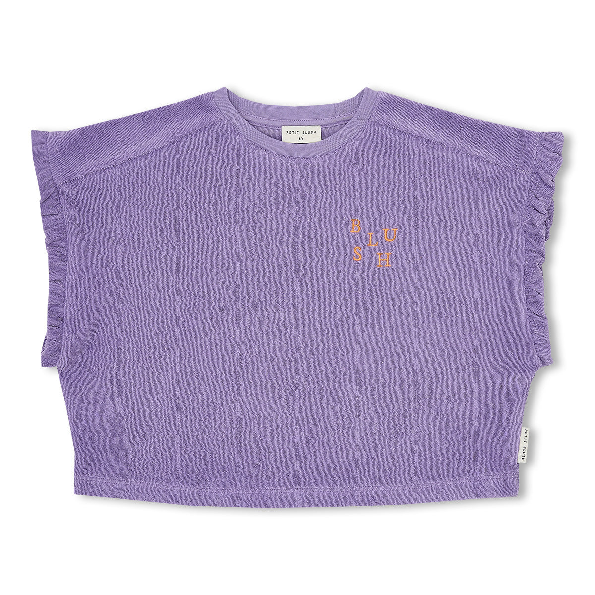 Petit Blush - towel ruffle top - chalk violet