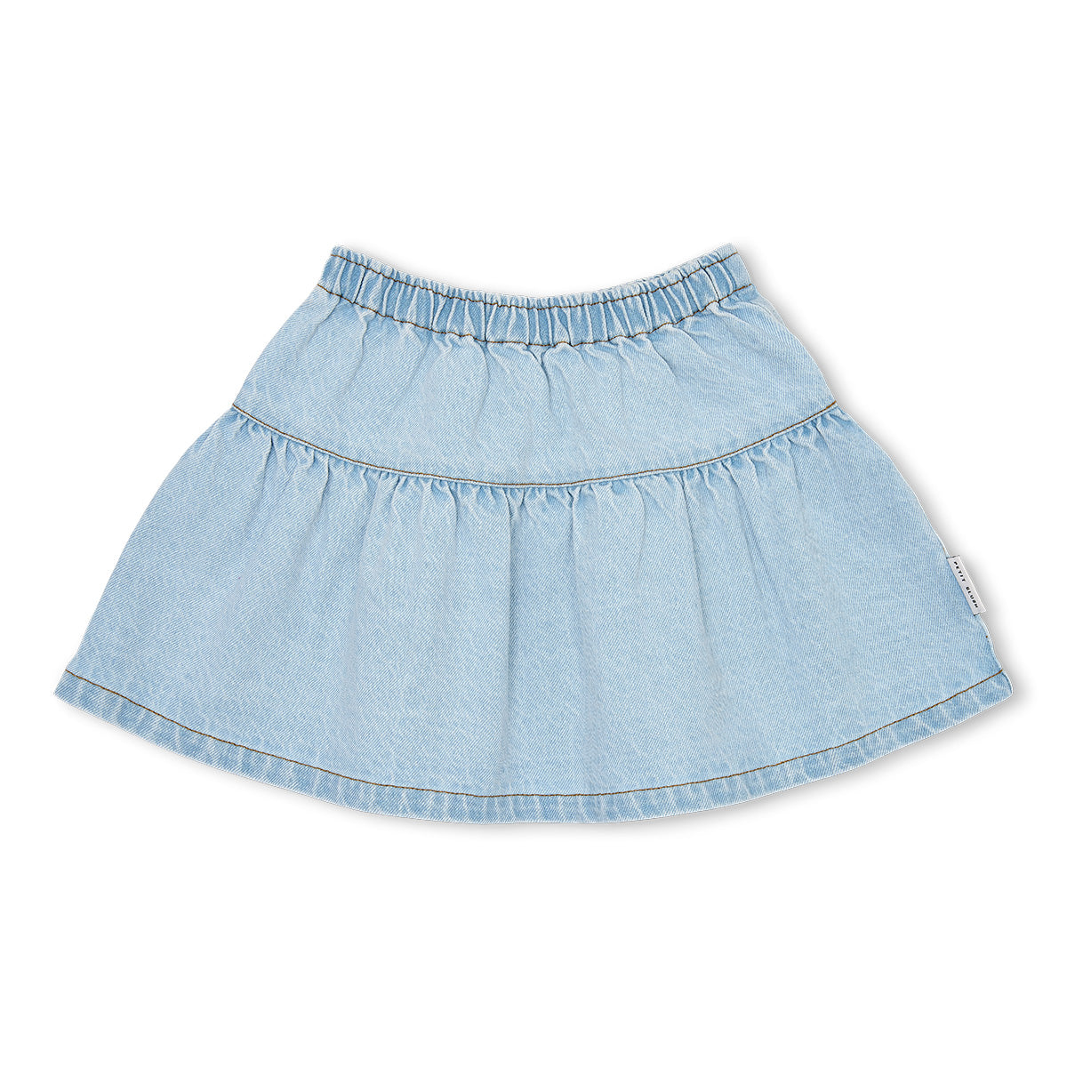 Petit Blush - jeans ruffle skirt  - washed light blue