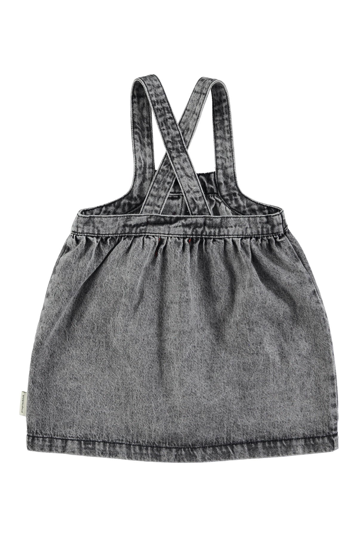 Piupiuchick - short dress with straps - faded black denim