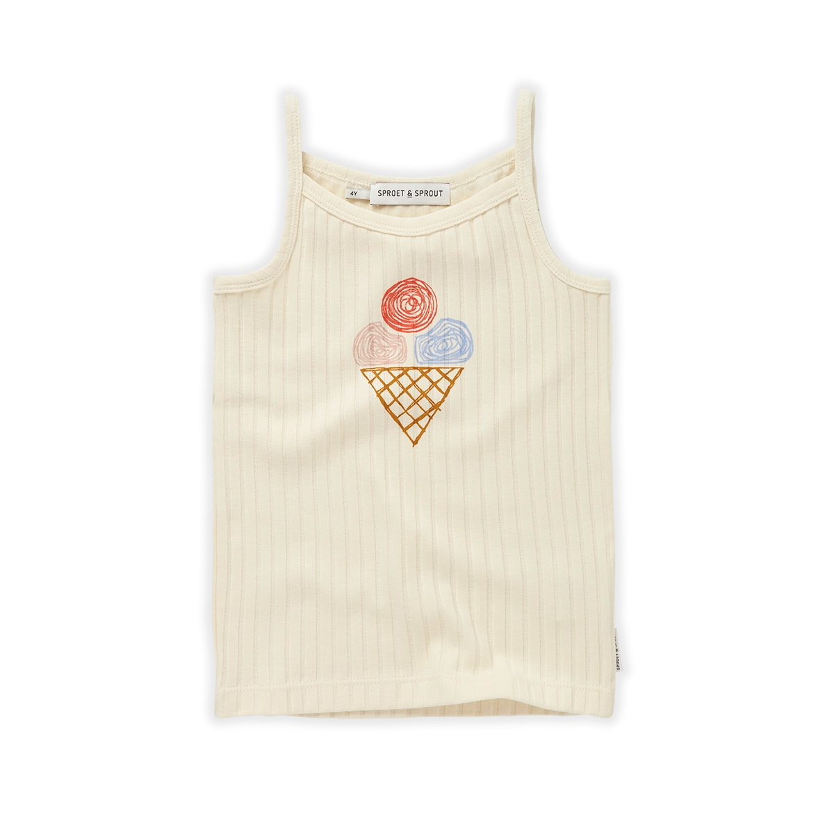 Sproet & Sprout - strap top girls ice cream - pear off white