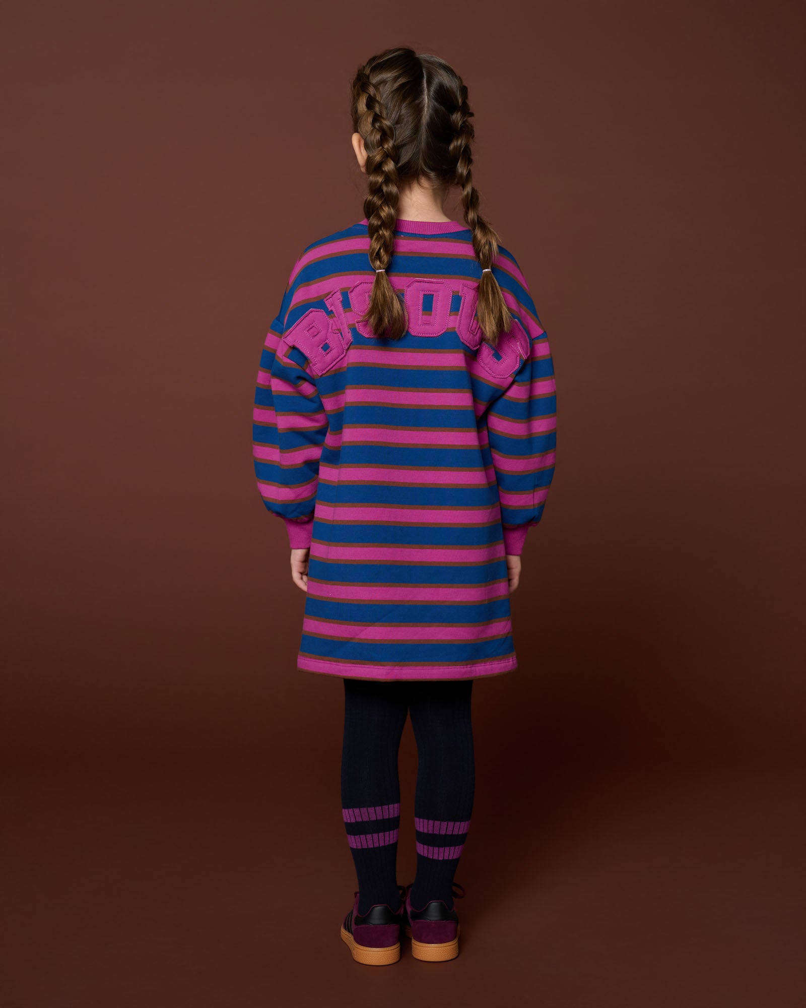 Petit Blush - sweater dress bisous - stripe