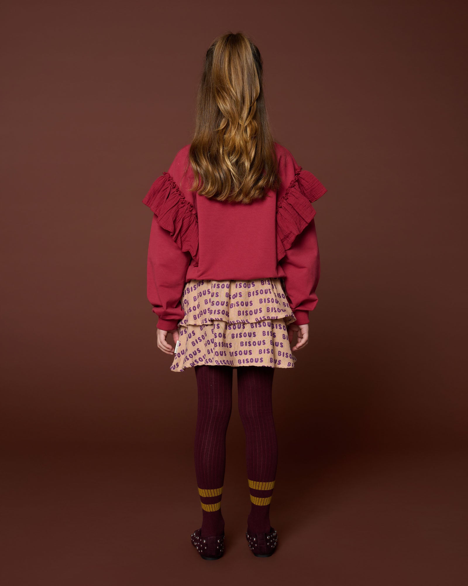 Petit Blush - sweater ruffles - garnet