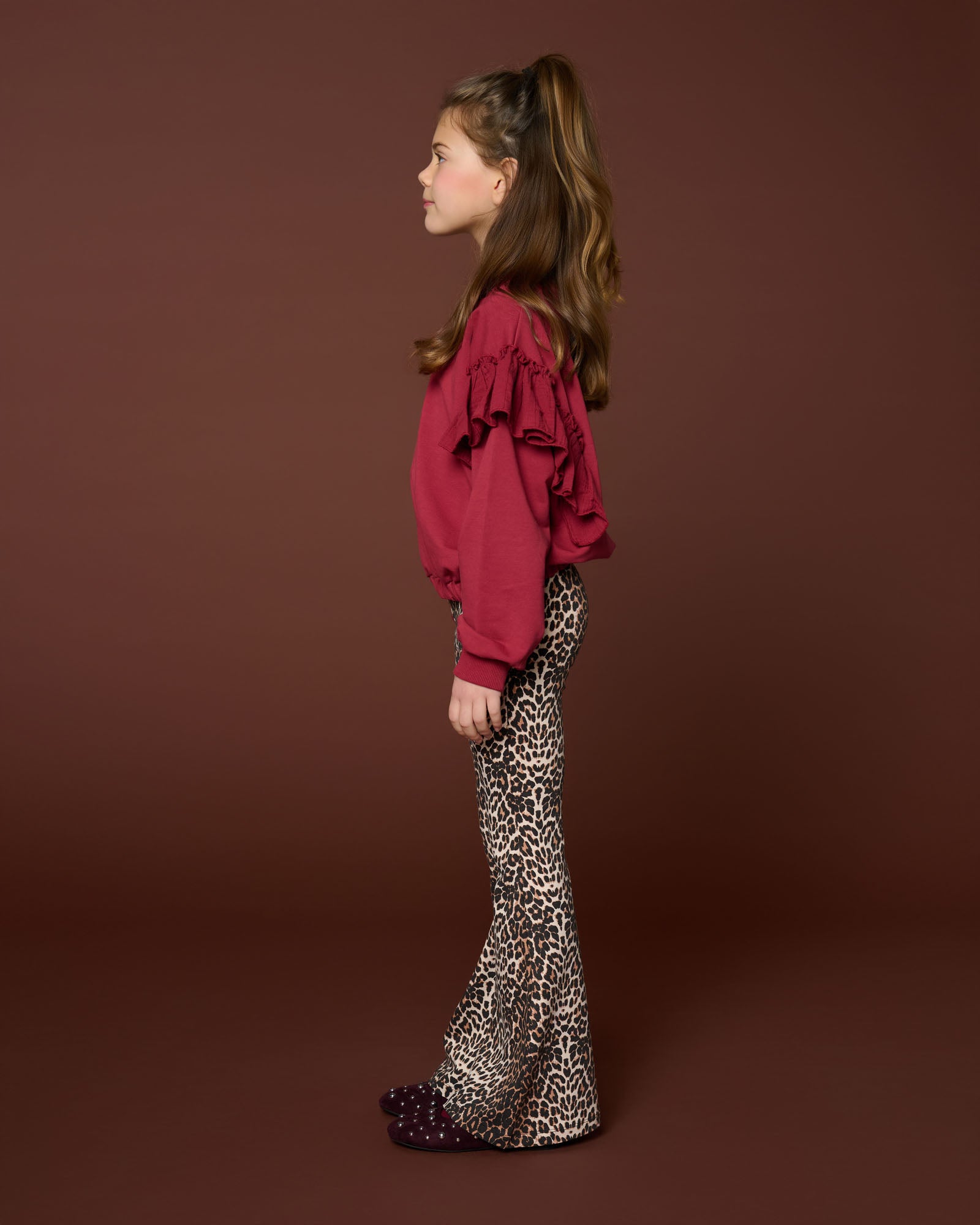 Petit Blush - sweater ruffles - garnet