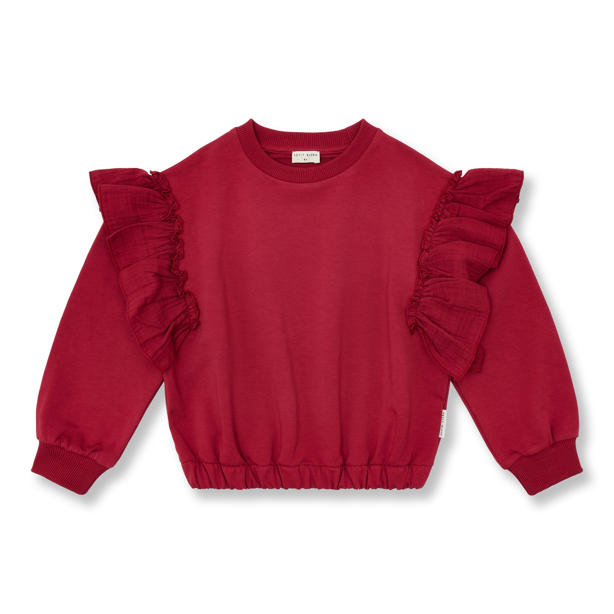 Petit Blush - sweater ruffles - garnet