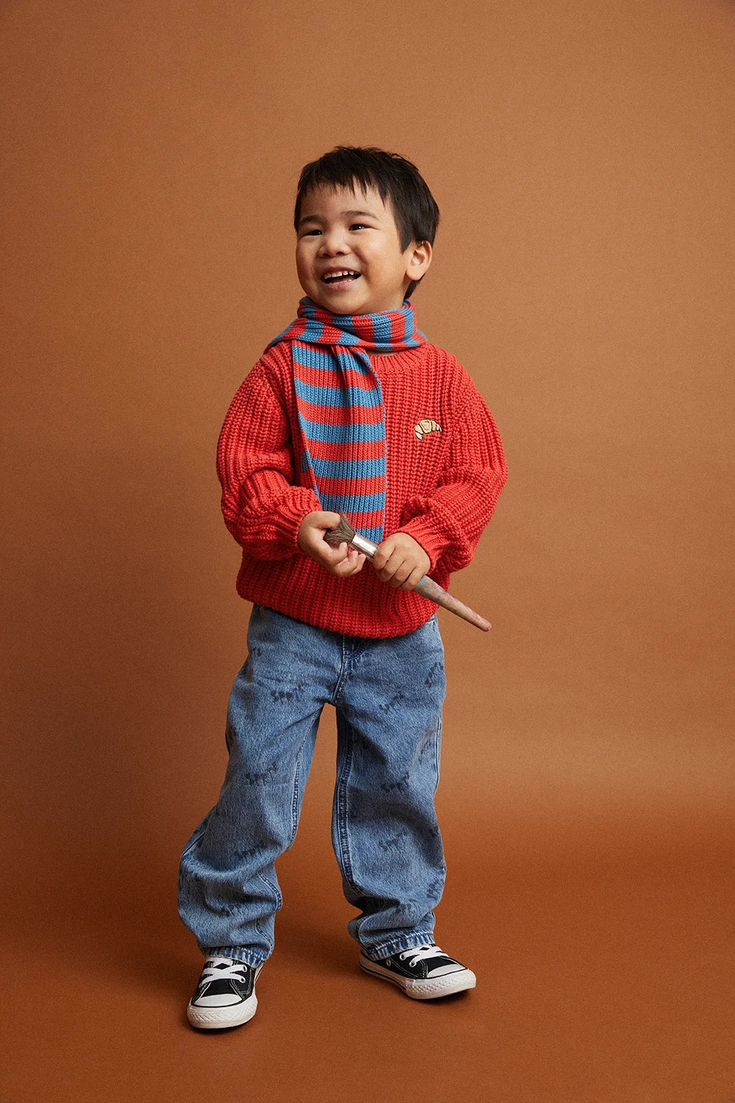 Sproet & Sprout - sweater cable knit red - vivid red