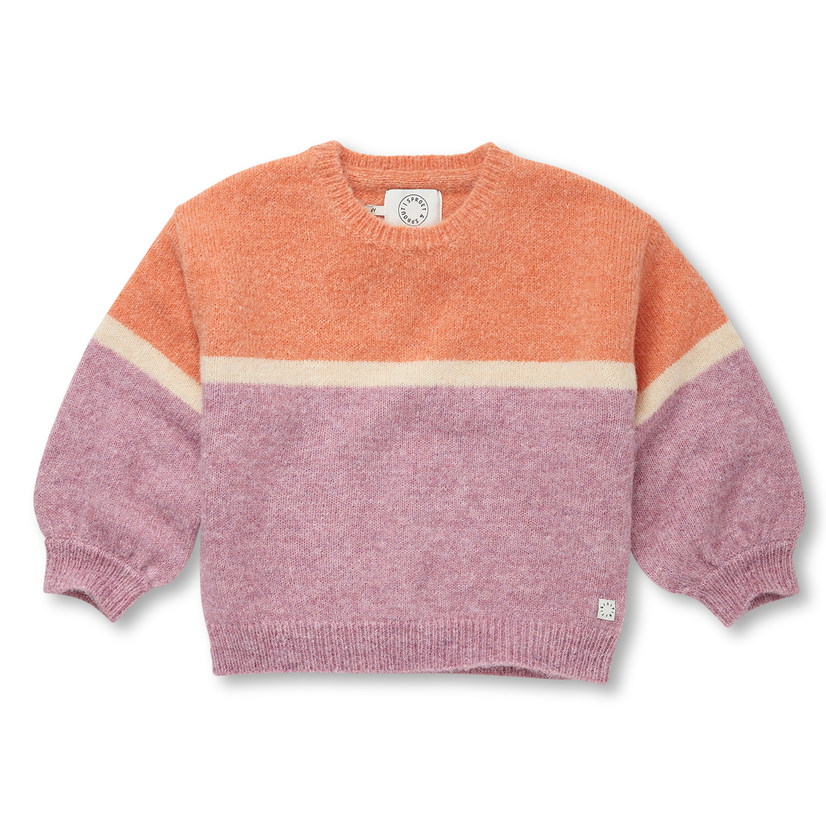 Sproet & Sprout - sweater colourblock girls - purple pink