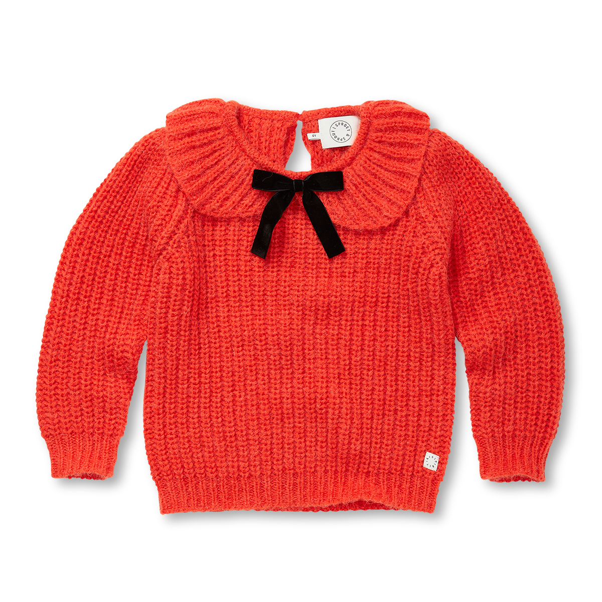 Sproet & Sprout - sweater peter pan collar - tomato