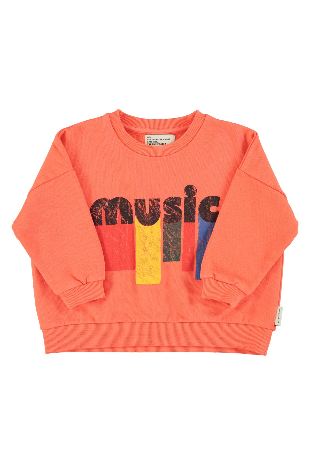 Piupiuchick - sweatshirt - orange with music print