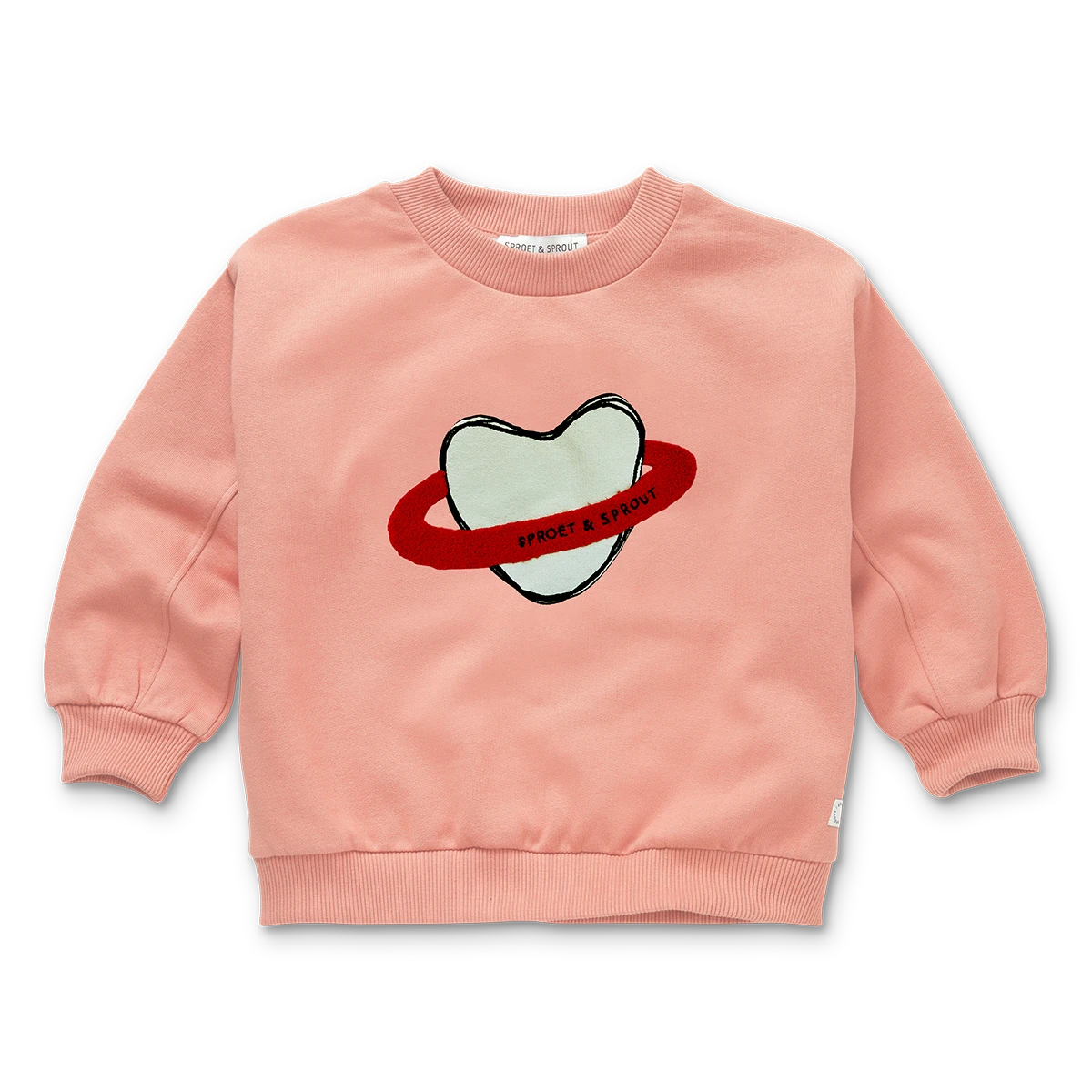 Sproet & Sprout - sweatshirt heart saturn - peach parfait