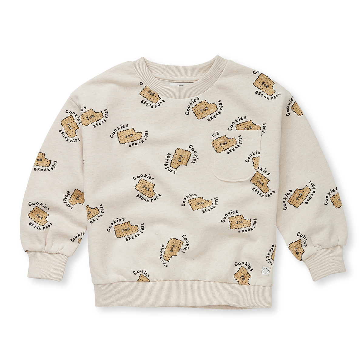 Sproet & Sprout - sweatshirt pocket cookies print - ivory