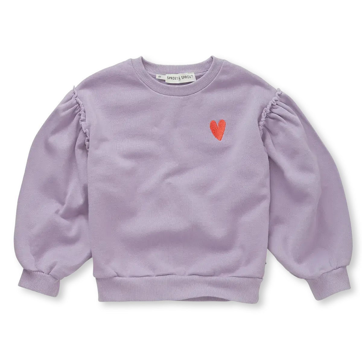 Sproet & Sprout - sweatshirt puff sleeves heart - lavender