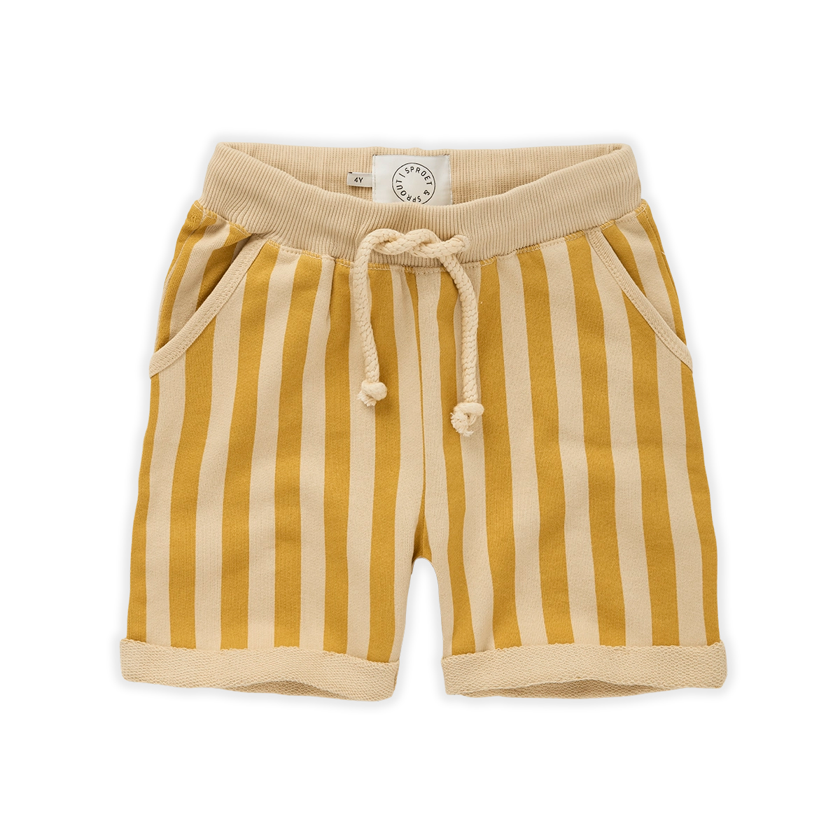 Sproet & Sprout - sweat short stripe print - honey yellow